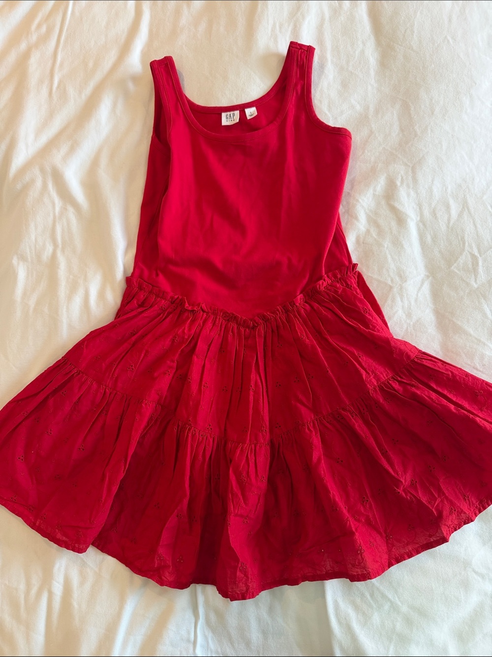 GAP Bright Red Tiered Tank Dress for Girls